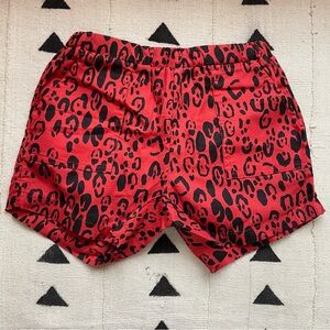 Mini Rodini Red Leopard Print Shorts